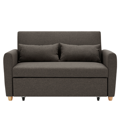 Dahlia Pull Out 2 Seater Double Sofa Bed - Brown-5056150263586-Bargainia.com