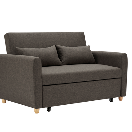 Dahlia Pull Out 2 Seater Double Sofa Bed - Brown-5056150263586-Bargainia.com