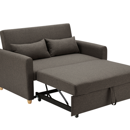 Dahlia Pull Out 2 Seater Double Sofa Bed - Brown-5056150263586-Bargainia.com