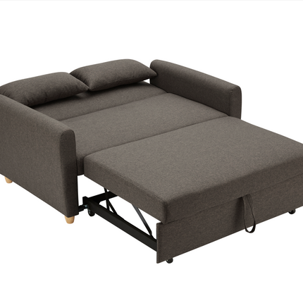 Dahlia Pull Out 2 Seater Double Sofa Bed - Brown-5056150263586-Bargainia.com