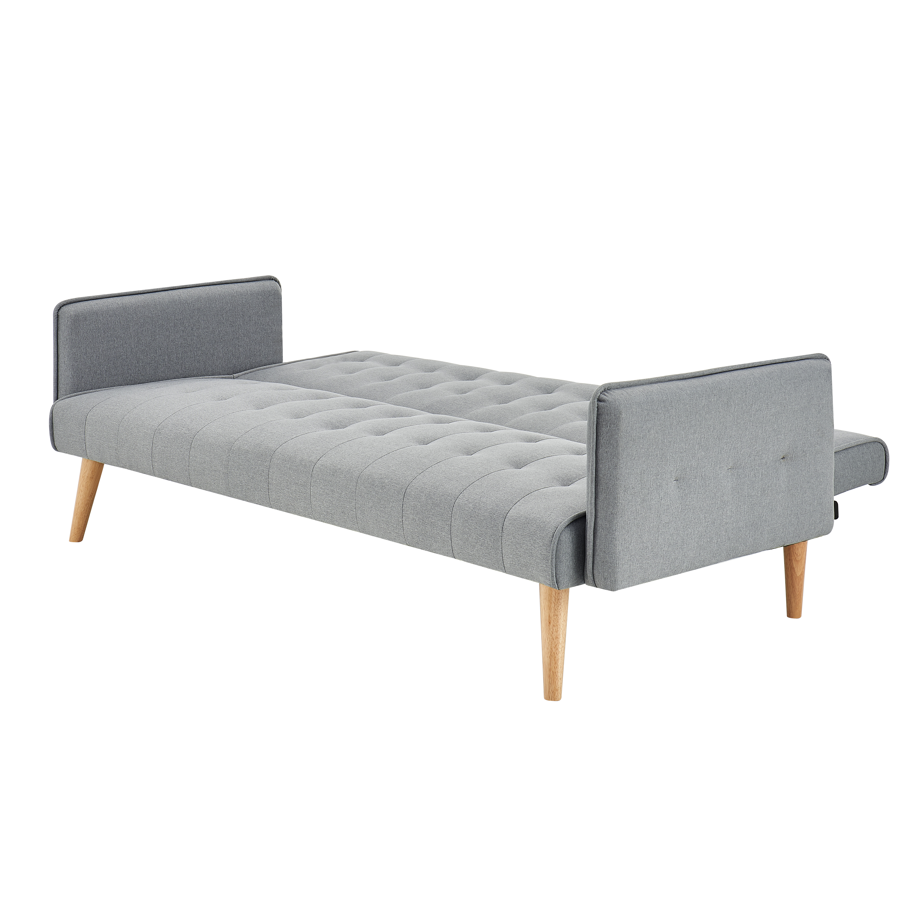 Mario Click Clack 3 Seater Double Sofa Bed - Grey Bargainia