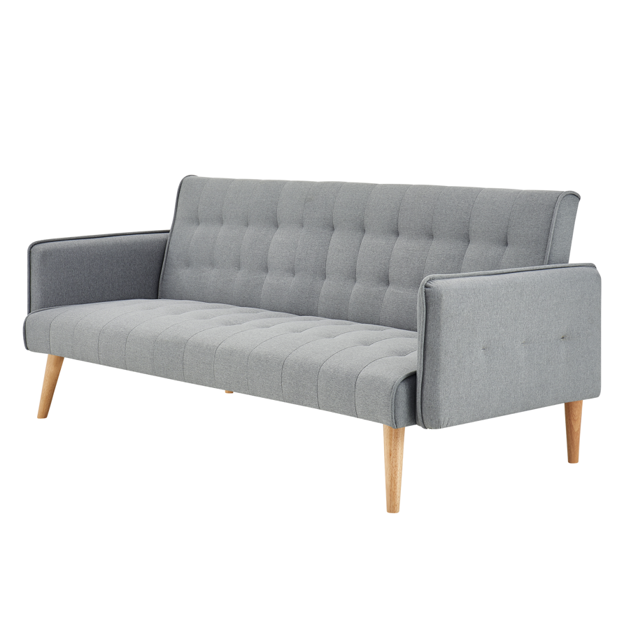 Mario Click Clack 3 Seater Double Sofa Bed - Grey Bargainia