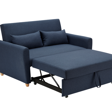 Dahlia Pull Out 2 Seater Double Sofa Bed - Navy Blue-5056150263609-Bargainia.com