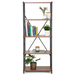 5 Tier Industrial Style Display Unit Book Shelf - Walnut-5056536101617-Bargainia.com