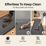 Sydney Grey Stair Runner and Kitchen Mat with Dark Border, Non-Slip Gel Backed Hallway Runner, 66cm Wide, Custom Length