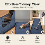Sydney Blue Hallway Runner and Kitchen Mat, Non-Slip Rubber Backed Stair Runner, 66cm Wide, Washable, Lengths up to 30ft