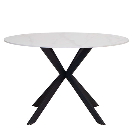 Round White Sintered Stone Table 1.2m