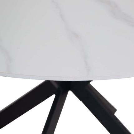 Round White Sintered Stone Table 1.2m