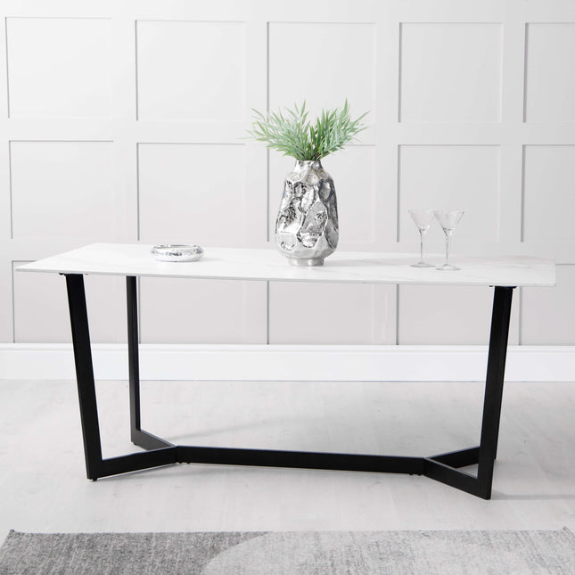 White Sintered Stone Dining Table 1.8m