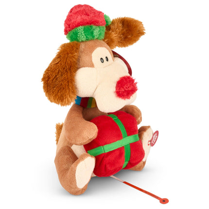 Christmas Plush Musical Animated Decoration - Flapping Ears Hound Dog-Bargainia.com