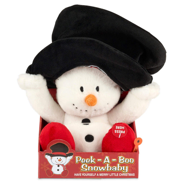 Christmas Plush Musical Animated Decoration - Peek-a-boo Snowbaby-5051516801945-Bargainia.com