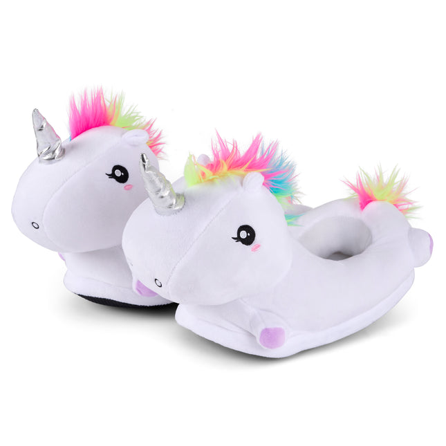 3D Slipper Unicorn - White - Large Kids-Bargainia.com