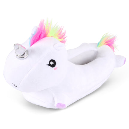 3D Slipper Unicorn - White - Large Kids-Bargainia.com