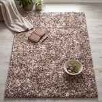 Enjoy Beige Mottled Shaggy Rug, Taupe and Beige Blend, Thick Deep Pile Rug for Living Room and Bedroom, Non-Shedding