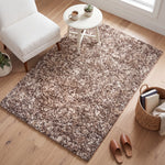 Enjoy Beige Mottled Shaggy Rug, Taupe and Beige Blend, Thick Deep Pile Rug for Living Room and Bedroom, Non-Shedding
