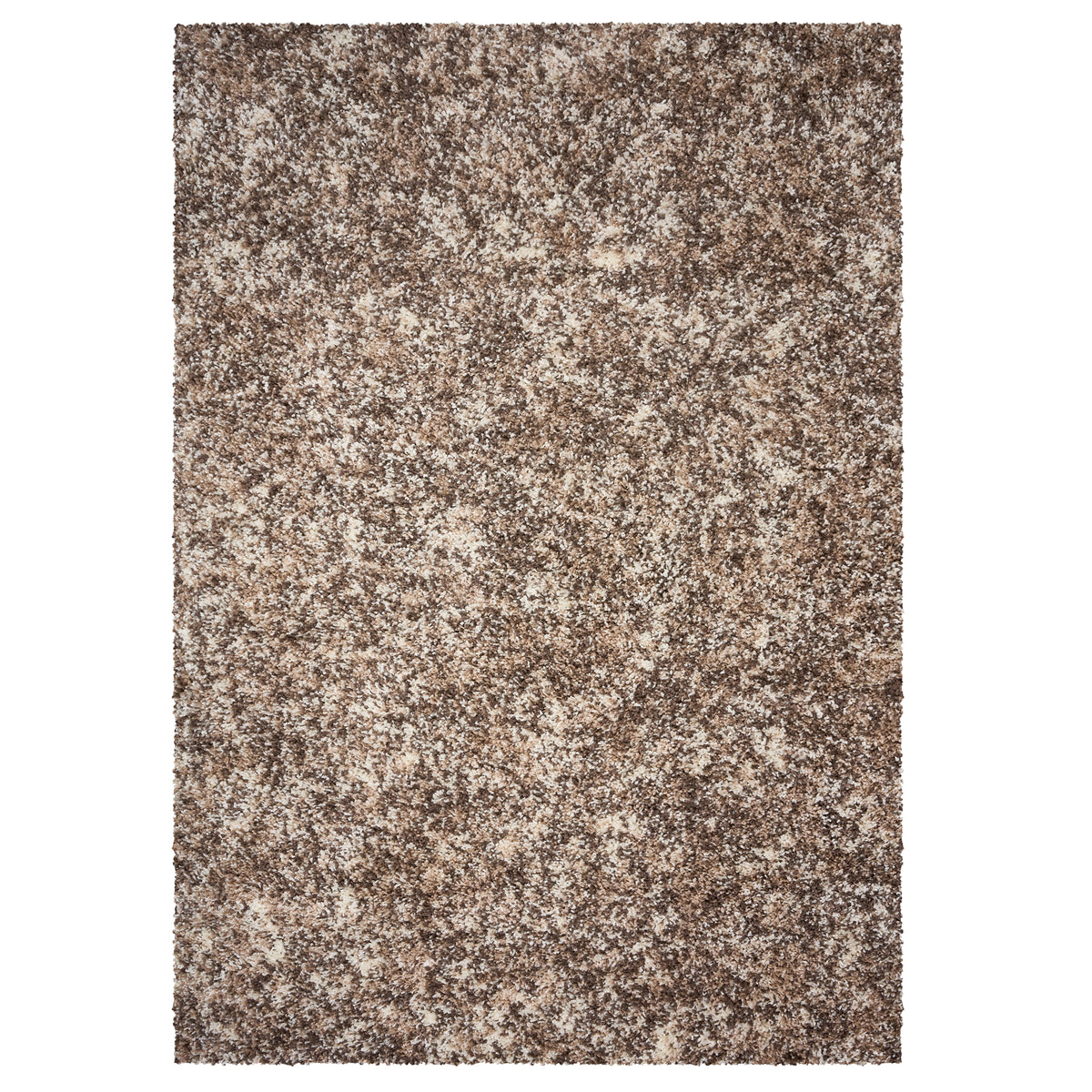 Enjoy Beige Mottled Shaggy Rug, Taupe and Beige Blend, Thick Deep Pile Rug for Living Room and Bedroom, Non-Shedding