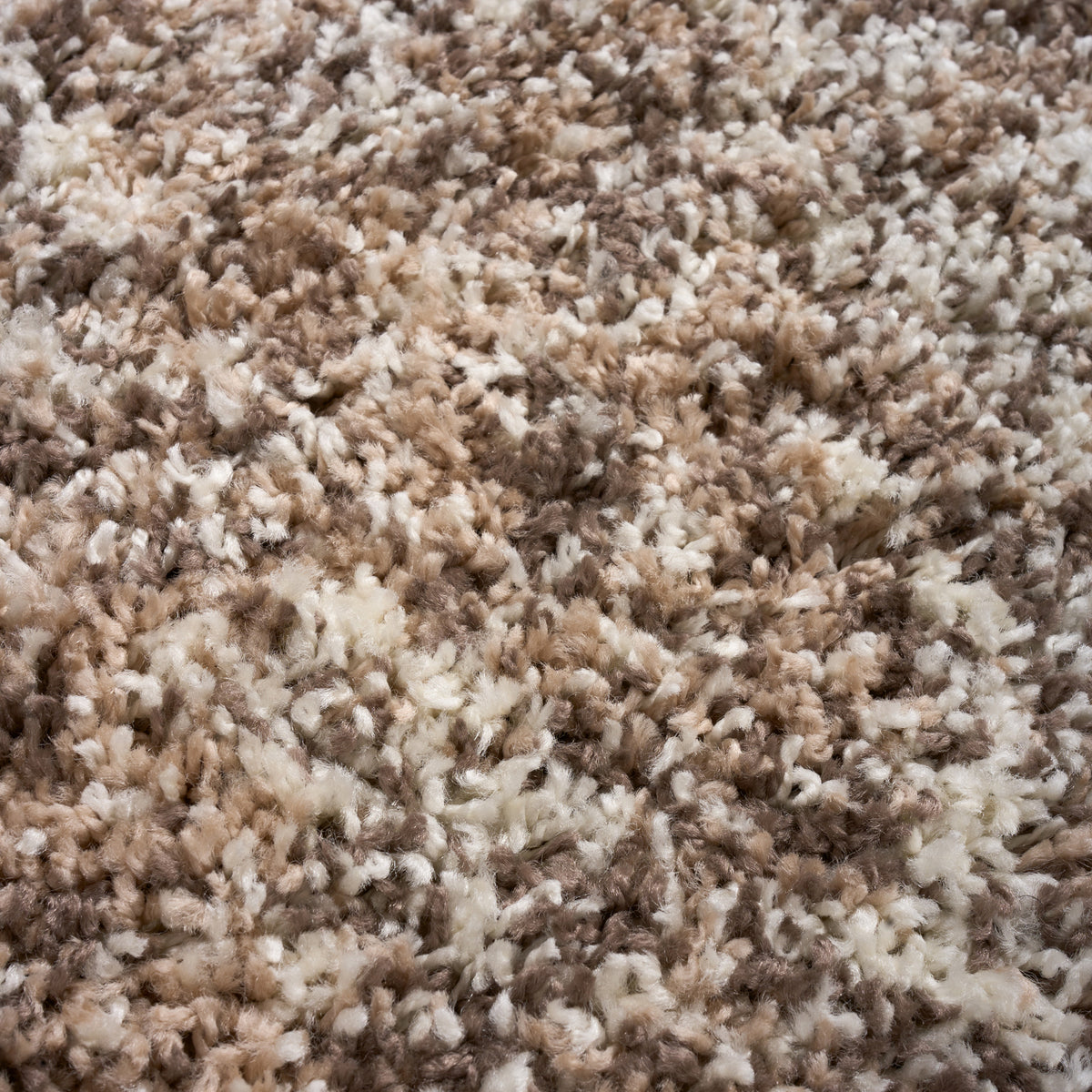 Enjoy Beige Mottled Shaggy Rug, Taupe and Beige Blend, Thick Deep Pile Rug for Living Room and Bedroom, Non-Shedding