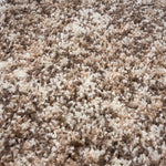 Enjoy Beige Mottled Shaggy Rug, Taupe and Beige Blend, Thick Deep Pile Rug for Living Room and Bedroom, Non-Shedding