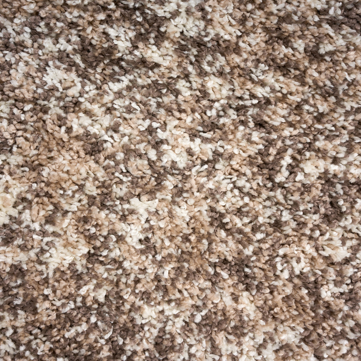 Enjoy Beige Mottled Shaggy Rug, Taupe and Beige Blend, Thick Deep Pile Rug for Living Room and Bedroom, Non-Shedding