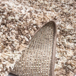 Enjoy Beige Mottled Shaggy Rug, Taupe and Beige Blend, Thick Deep Pile Rug for Living Room and Bedroom, Non-Shedding