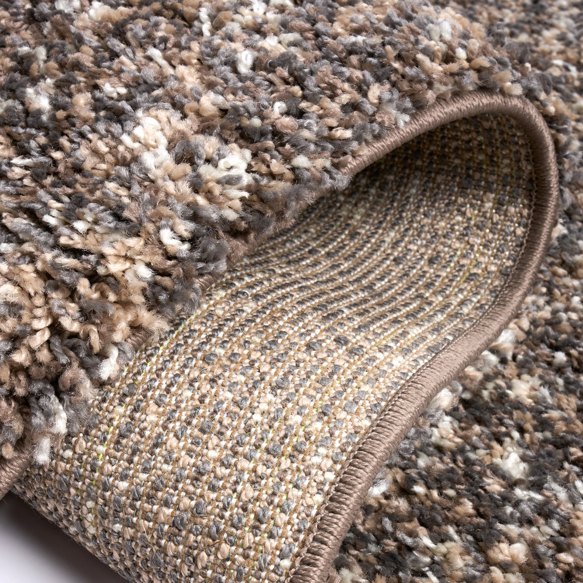 Taupe & Grey Blend Shaggy Rug - Enjoy