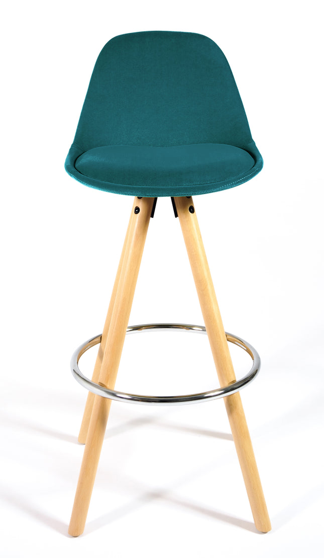 Barcelona Bar Stools - Set Of 2 - Ocean Green-5056150252818-Bargainia.com