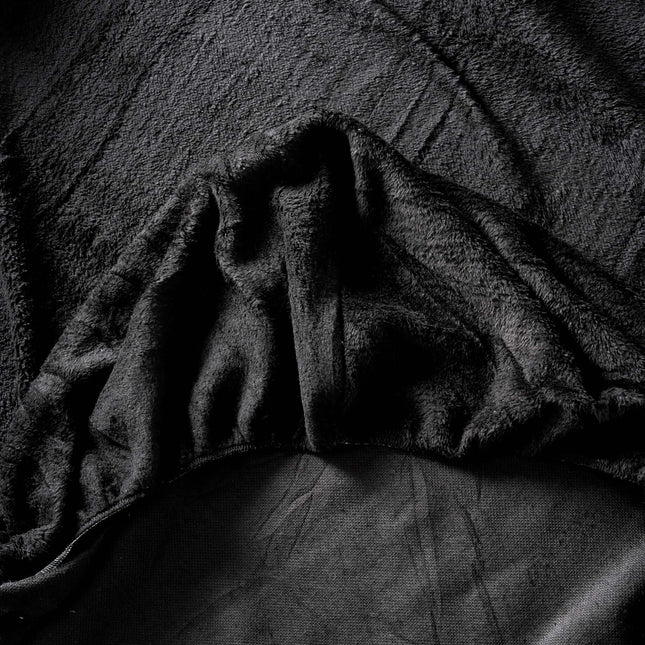 Hibernate Collection Super Soft Teddy Fleece Fitted Sheet - Black-Bargainia.com