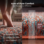 Terracotta and Teal Mottled Shaggy Rug, Thick 40mm Pile, Non-Shed Polypropylene, Underfloor Heating Safe, Enjoy