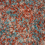 Terracotta and Teal Mottled Shaggy Rug, Thick 40mm Pile, Non-Shed Polypropylene, Underfloor Heating Safe, Enjoy