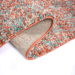 Terracotta and Teal Mottled Shaggy Rug, Thick 40mm Pile, Non-Shed Polypropylene, Underfloor Heating Safe, Enjoy