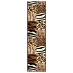 Texas Safari Animal Print Stair Runner, Leopard, Zebra and Tiger Hessian Backed Hallway Runner, Custom Length