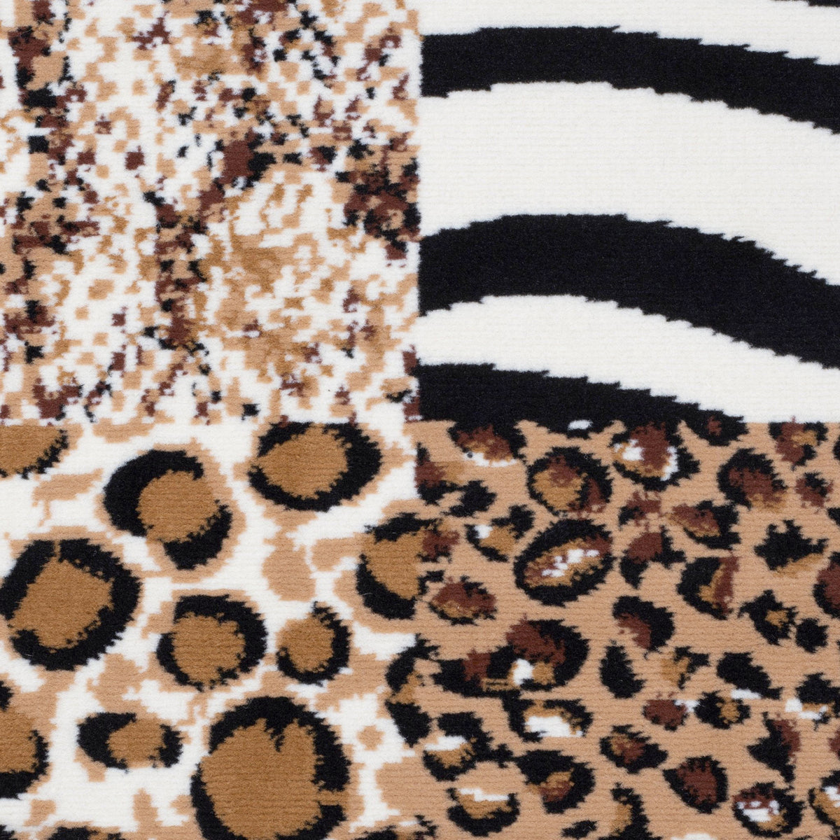 Texas Safari Animal Print Stair Runner, Leopard, Zebra and Tiger Hessian Backed Hallway Runner, Custom Length