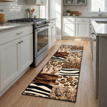 Texas Safari Animal Print Stair Runner, Leopard, Zebra and Tiger Hessian Backed Hallway Runner, Custom Length