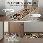 Texas Safari Animal Print Stair Runner, Leopard, Zebra and Tiger Hessian Backed Hallway Runner, Custom Length