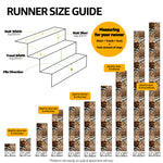 Texas Safari Animal Print Stair Runner, Leopard, Zebra and Tiger Hessian Backed Hallway Runner, Custom Length