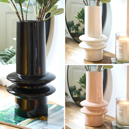 Tall Ceramic Bubble Vase - 30cm - Assorted Colours-Bargainia.com