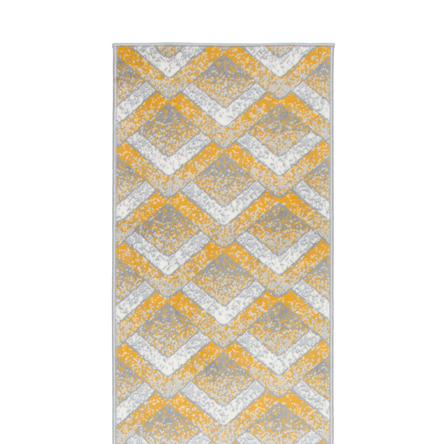 Stair Runner Hard Wearing Kitchen Mat - Texas Gold Chevron Stair Runner