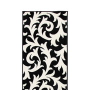 Hard Wearing Hessian Backed Stair Runner Kitchen Mat - Texas Black & White Filigree Stair Runner Rug Masters