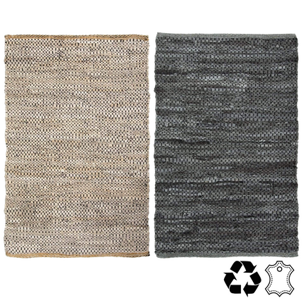 Recycled Leather Carpet Mat - Sand or Grey - 60 x 90cm-Bargainia.com