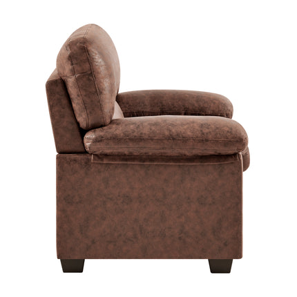 Oxford Bonded Faux Leather Sofa Suite Light Brown-Bargainia.com