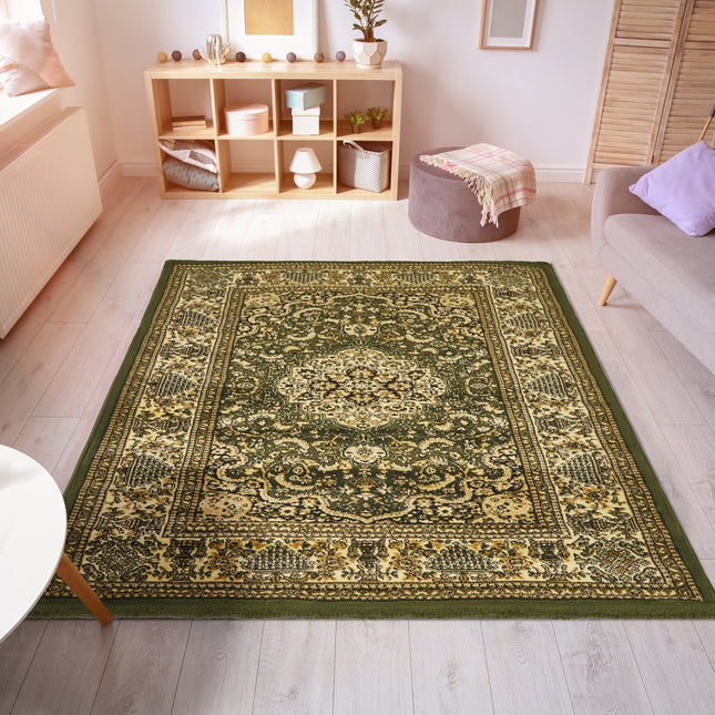 Green & Cream Traditional Rug - Virginia