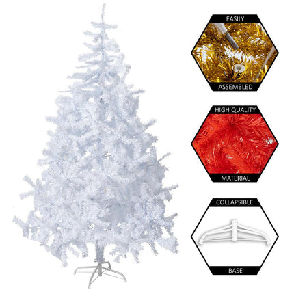 White Artificial Fir Christmas Tree - 4-7ft-5056150236832-Bargainia.com