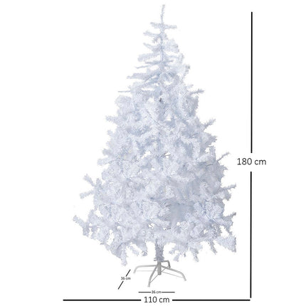 White Artificial Fir Christmas Tree - 4-7ft-5056150236856-Bargainia.com