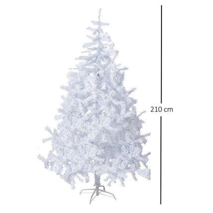 White Artificial Fir Christmas Tree - 4-7ft-5056150245872-Bargainia.com