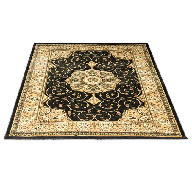 Black Traditional Victorian Rug - Washington