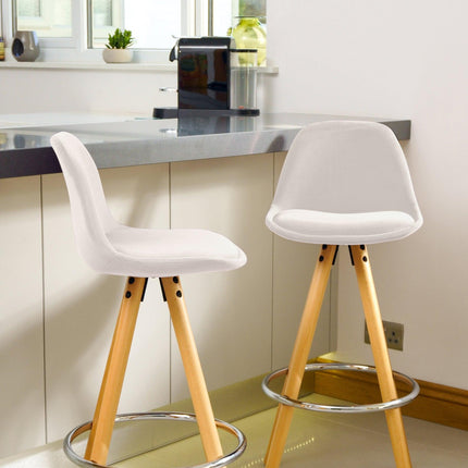 Barcelona Bar Stools - Set Of 2 - Ivory White-5056150252924-Bargainia.com