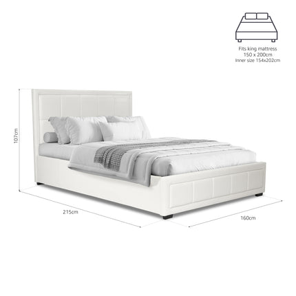Hollywood Faux Leather Upholstered Ottoman Storage Bed Frame White-5056536118899-Bargainia.com