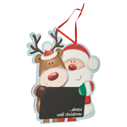 Christmas Chalk Board Countdown - Santa & Reindeer-5033601730323-Bargainia.com