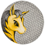 Tapis Licorne jaune et gris - Enfants