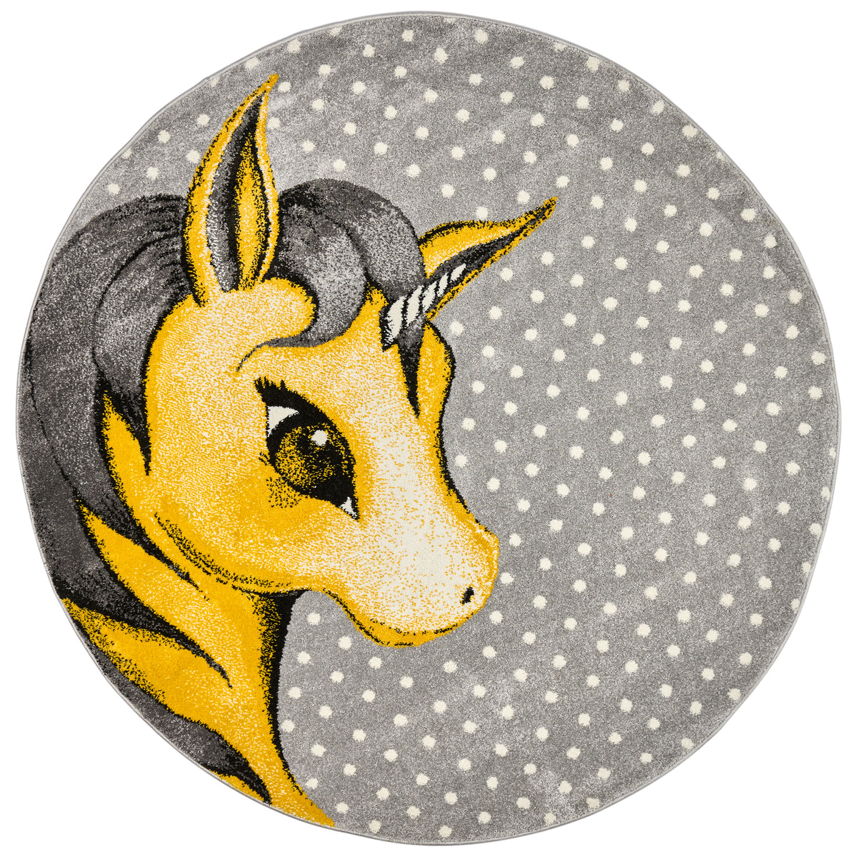Tapis Licorne jaune et gris - Enfants